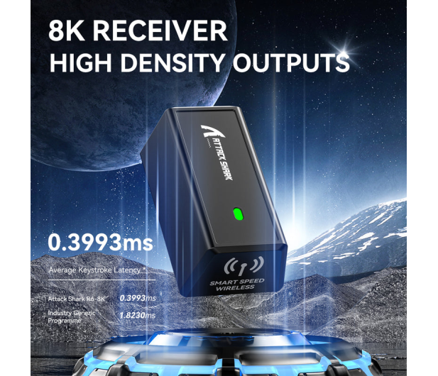 Attack Shark R6 Ultralight 8kHz/42kDPI PAW3950MAX Omron czarna 6972792471204 - 1350005 - zdjęcie 6